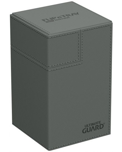 Кутия за карти Ultimate Guard Flip`n`Tray 100+ XenoSkin - Monocolor Grey (100+ бр.) - 1
